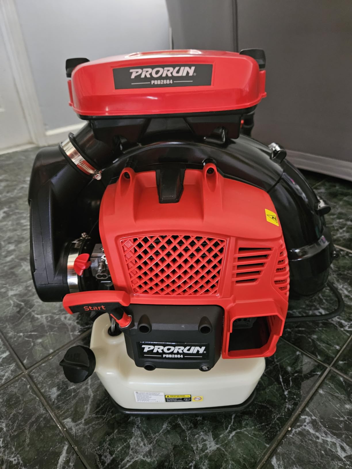 PRORUN 75.6cc 1020 CFM 240 MPH Gas-Powered 2-Cycle Backpack Leaf Blower, PBB2884 customer photo 2