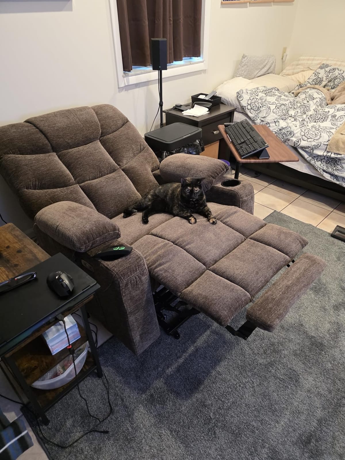 MCombo Power Lift Recliner Elderly, Fabric R7289 (Dark Gray, Medium-Wide) customer photo 2