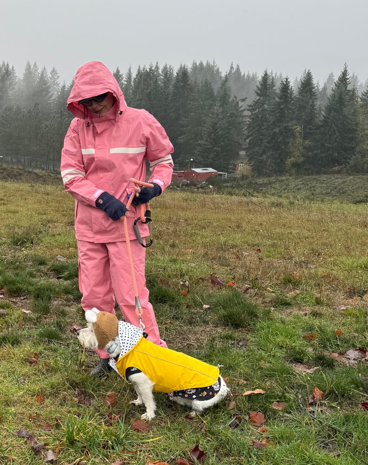 Waterproof Rain Suit for Men Women, Durable Rain Jacket and Pants 2 Piece customer photo 2