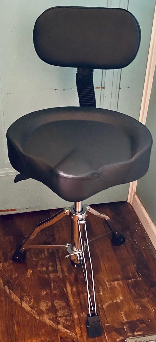Ktaxon Drum Throne with Backrest with a Pair of Drum Sticks, Matte Black customer photo 1