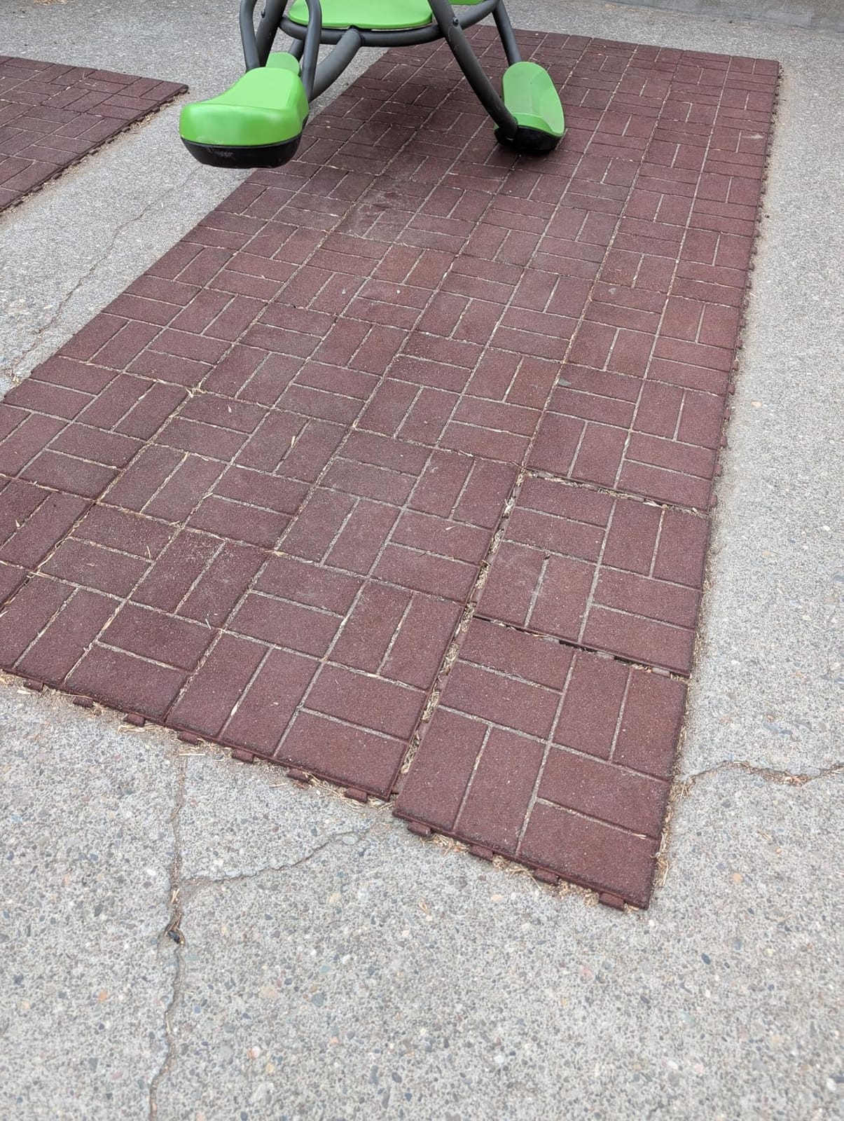 Playsafer Brick Rubber Interlocking Tiles | 16 X 16 | Easy Install for Indoor and Outdoor Use (Dark Gray, 20 Tiles) customer photo 1