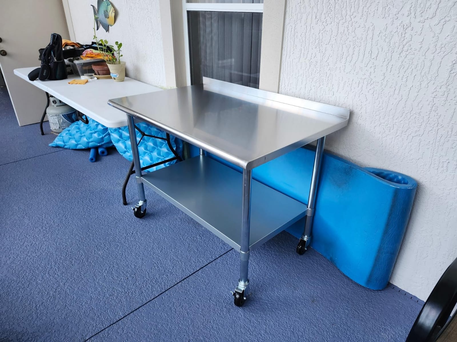 HARDURA Stainless Steel Table with Wheels 30X60 Inches, 2