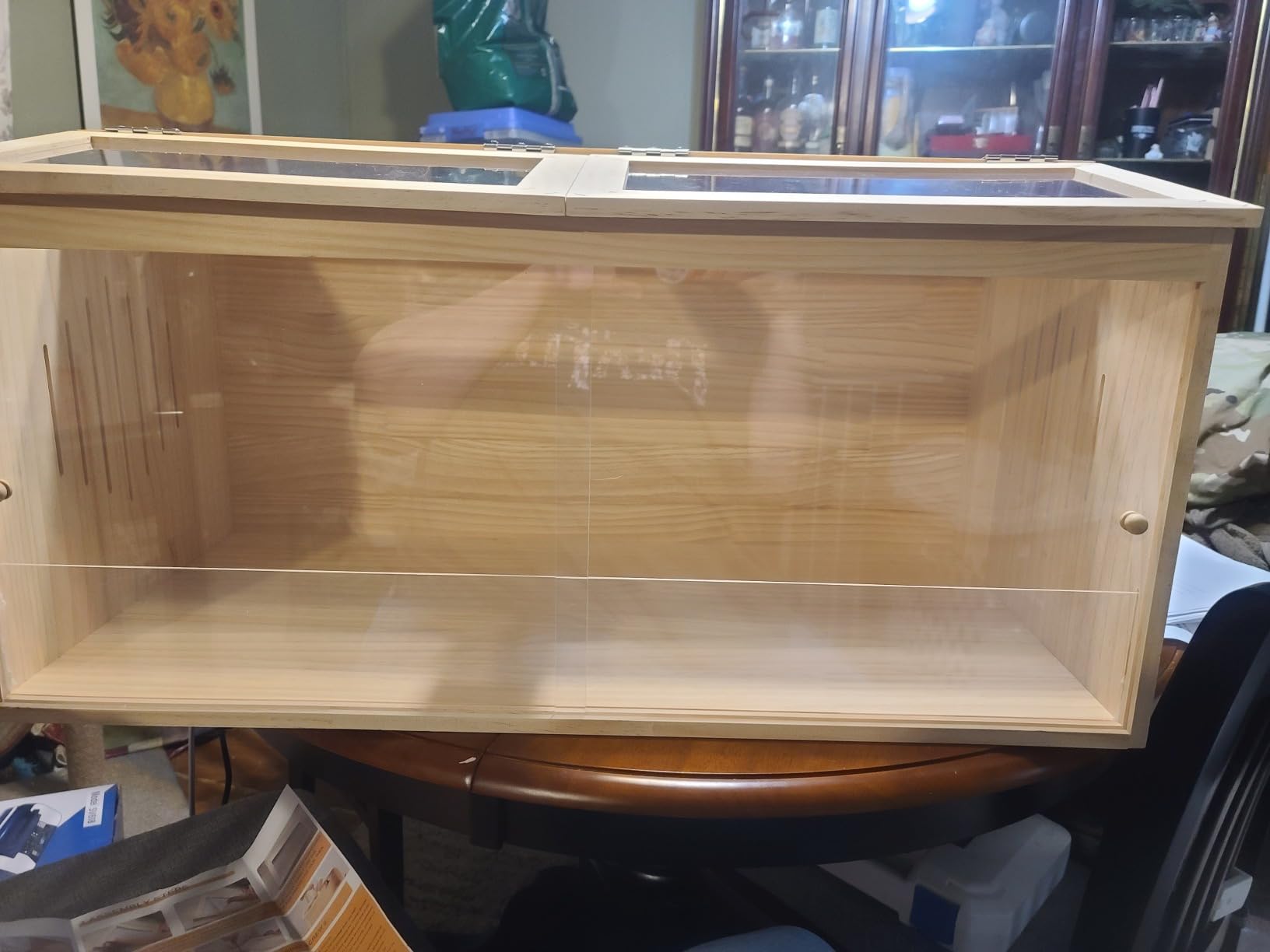 Large Wooden Chicken Brooder Box with Bulb Set and Thermometer - Brooder Box for Chicks Indoor Accommodates Up to 12 Chicks - Ideal for Chickens, Ducks, Quails, Hamsters, and Lizards（32x16x16 Inches） customer photo 2