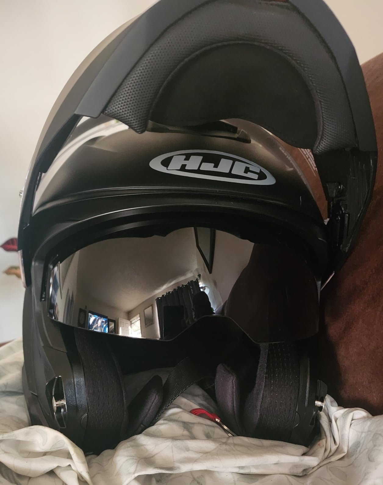 HJC i91 Solid Modular Motorcycle Helmet with HJ-33 Pinlock Shield, DOT Approved (Semi Flat Black, Medium) customer photo 1
