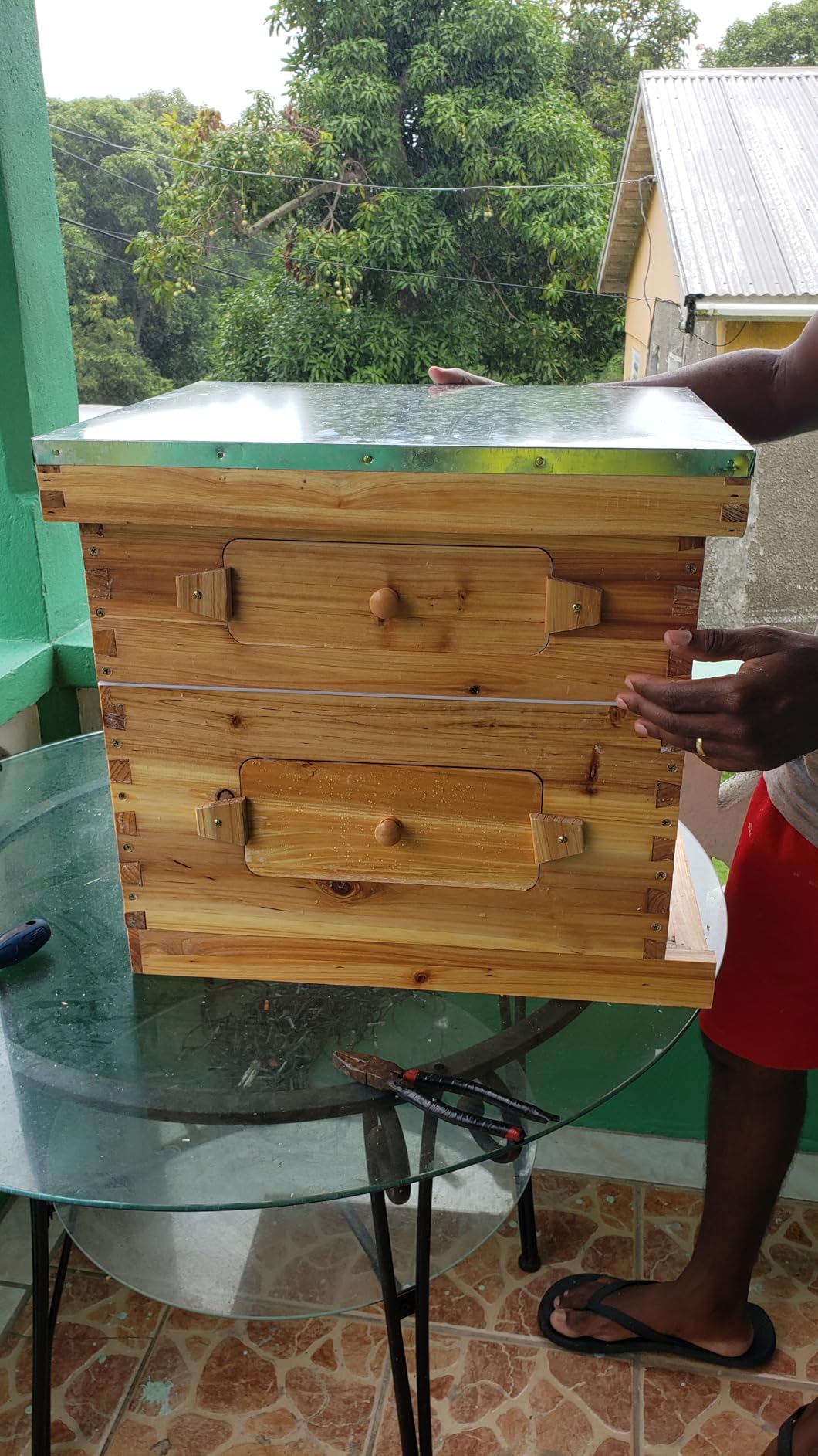 Honey Lake Bee Hive with Windows, 10 Frame Langstroth Complete Beehive Starter Kit Dipped in Beeswax with Beehive Frames and Waxed Foundations (2 Deep Brood Bee Hive Box & 1 Medium Super Bee Box) customer photo 1