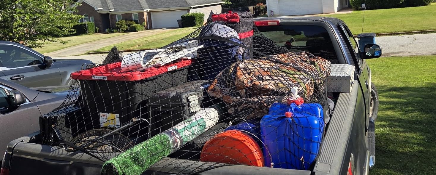 AUTOWN Cargo Net for Pickup Truck Bed with 8 Metal Carabiners & Storage Bag customer photo 2
