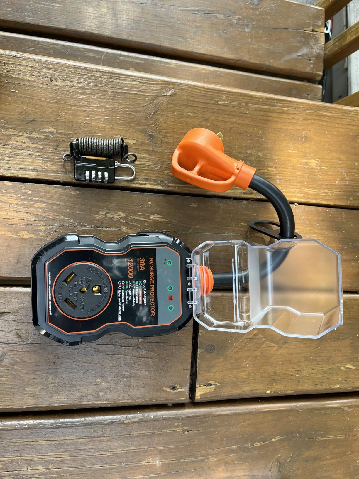 GEARGO 𝟑𝐭𝐡-𝐆𝐞𝐧 RV Surge Protectors 30 Amp, 𝐋𝐚𝐭𝐞𝐬𝐭 RV Circuit Analyzer, IP68 Surge Voltage Protection, RV Adapter Plug for Camper (Orange) customer photo 2