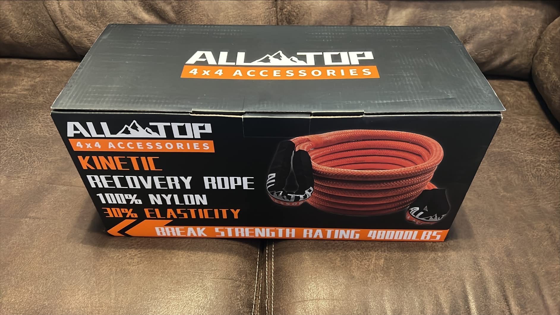 ALL-TOP Kinetic Rope Kit (Reflective) w/ 2 Soft Shackles, 48000Lbs, 1in x 30ft, Heavy Duty 30+% Elasticity, 16000Lbs Work Load Limit customer photo 1