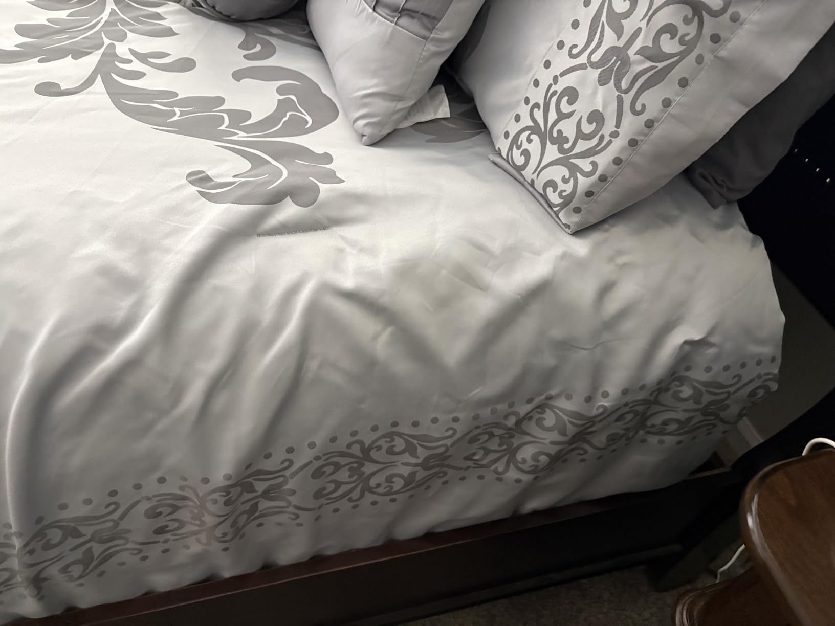 Chezmoi Collection Royale 7-Piece Jacquard Floral Comforter Set, Oversized King, Champagne customer photo 1