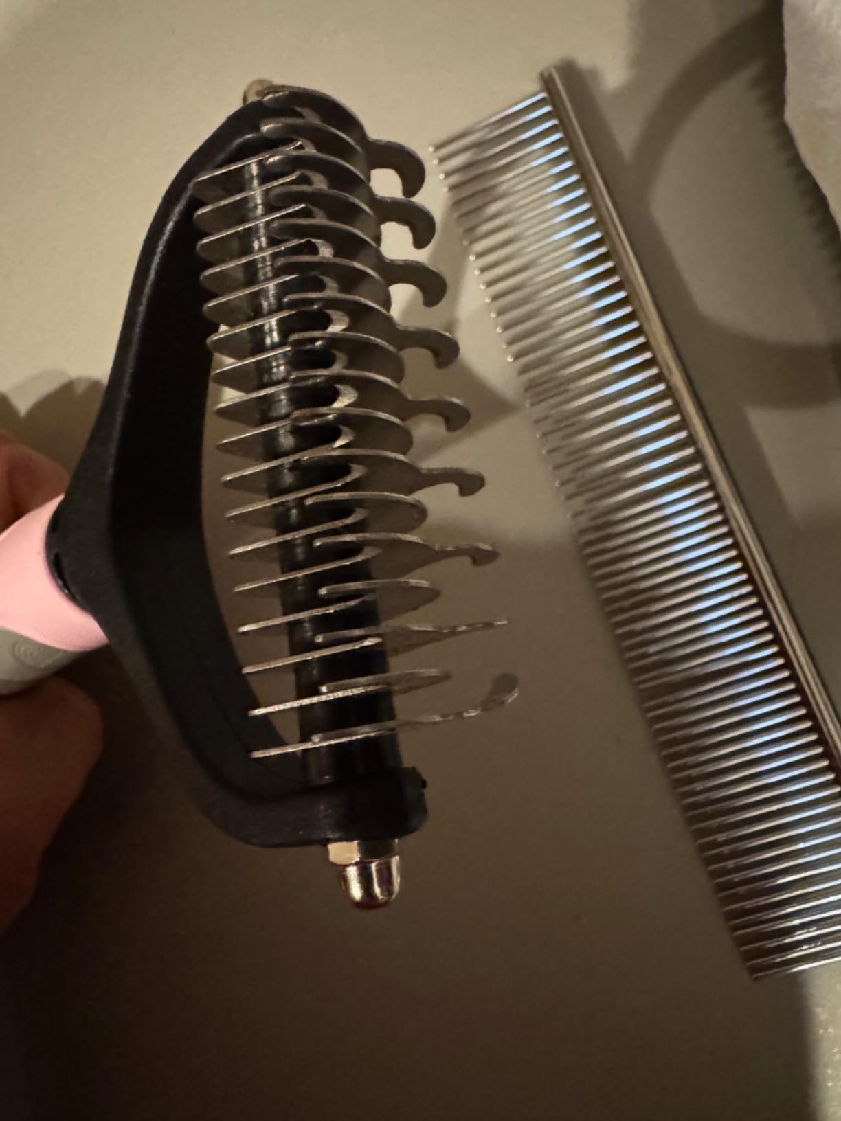 Cat Grooming Brush Kit 6 Tools - Deshedding & Dematting for Long/Short Hair, Self-Cleaning Slicker Brush with 6-in-1 Flea Comb for Cats & Kittens (Pink) customer photo 2
