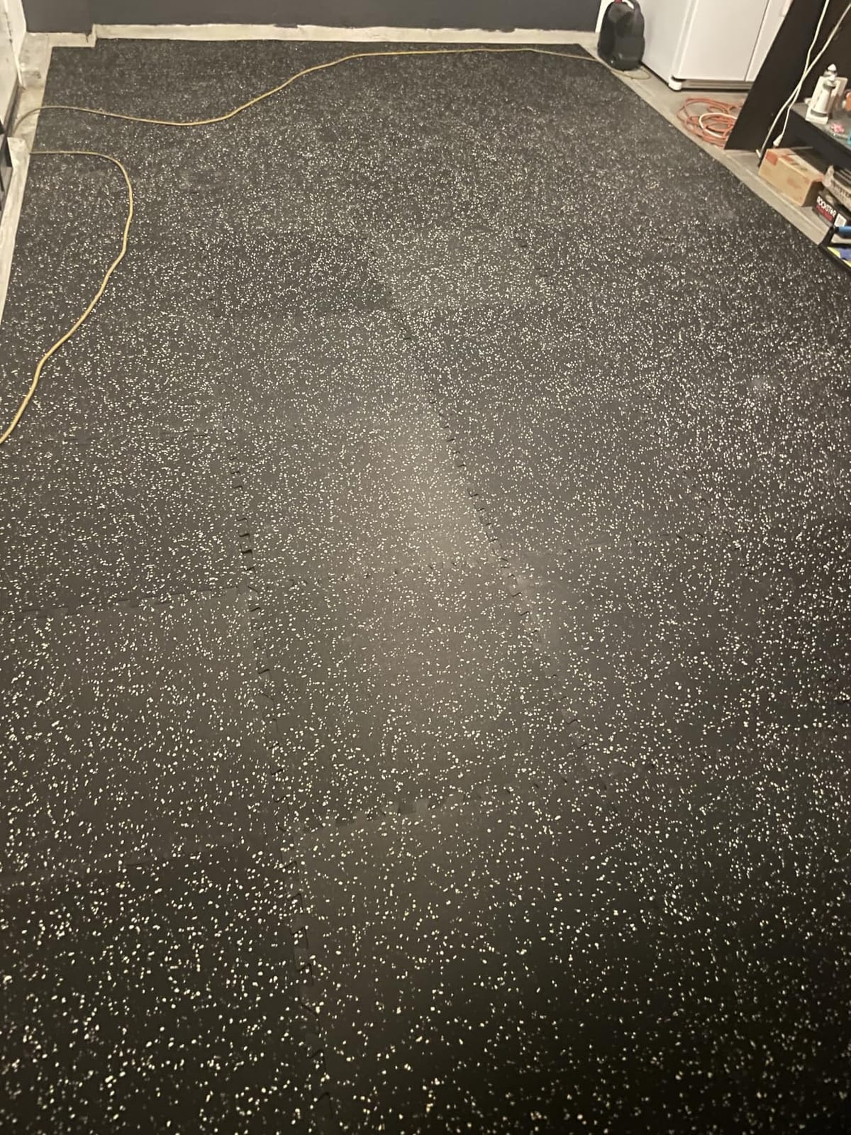 0.56in Thick 48 Sq Ft Gym Flooring for Home Gym, 12 Tiles Workout Exercise Equipment Mats, Rubber Top with EVA Foam, Interlocking Puzzle Floor Tiles for Fitness Room, Protective Flooring Mat customer photo 1