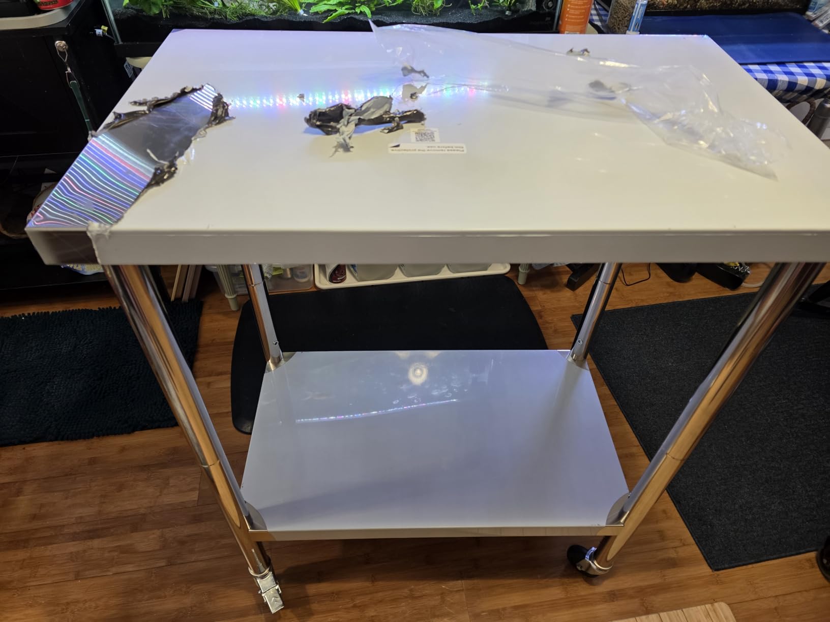 VEVOR Stainless Steel Work Table 30 x 60 x 38 Inch, with 4 Wheels, 3 Adjustable Height Levels, Heavy Duty Food Prep Worktable for Commercial Kitchen Restaurant, Silver customer photo 2