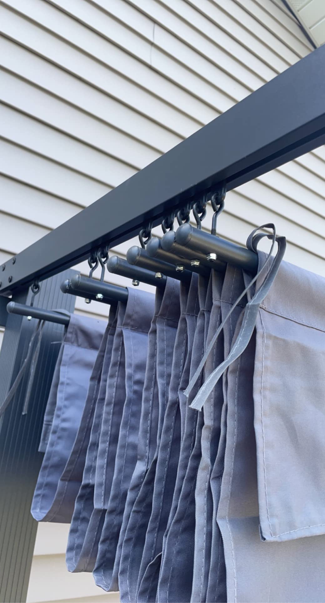 HAPPATIO 12' x12' Outdoor Retractable Pergola, Aluminum Pergola with Canopy Fixed in Various Positions, Arched Roof with Sun Shade Canopy Metal Frame for Backyards, Gardens, Patios (Grey) customer photo 2