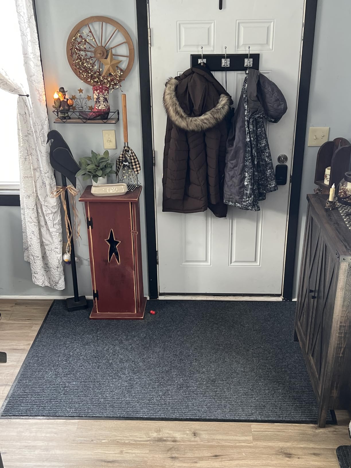 Front Door Mat Outside Entrance, 10' x 3' Commercial Floor Mat, Grey customer photo 2