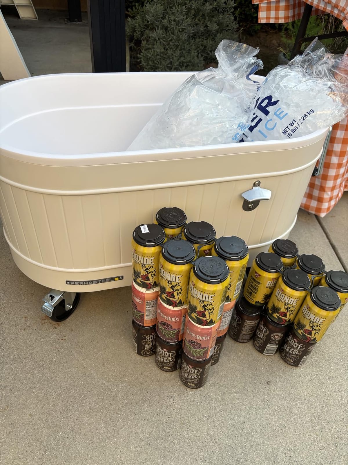 Permasteel Rolling Patio Cooler – Large Outdoor Ice Chest with Wheels, Beverage Cooler for Backyard, BBQ, Tailgate, Beach, Parties, Rustic Farmhouse Design customer photo 1