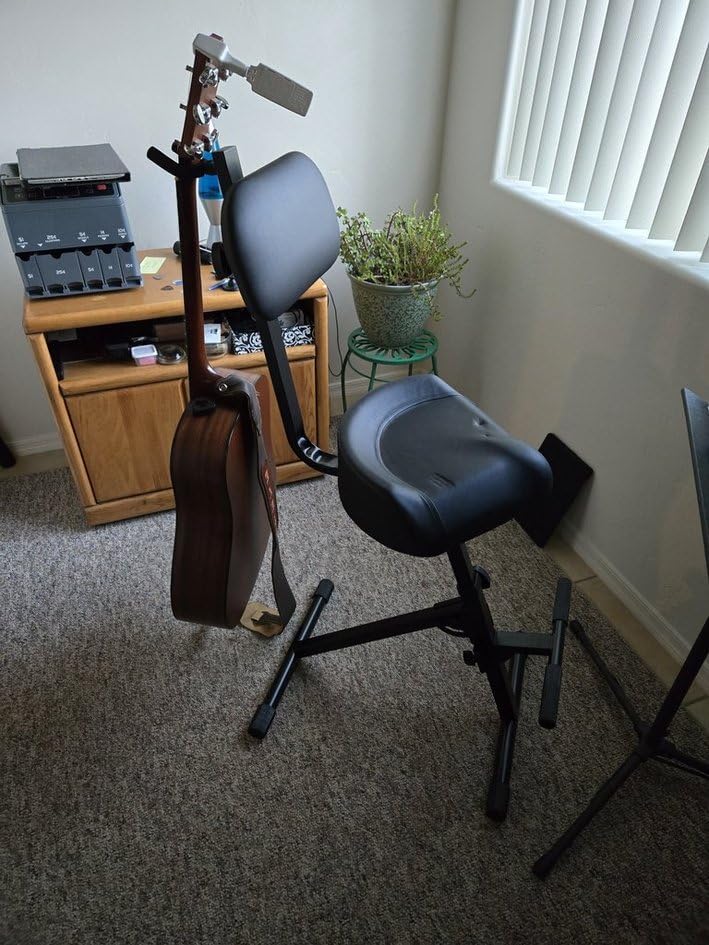 Liquid Stands Guitar Stool, Adjustable Piano Stool - Professional Musician Drum Throne with Backrest - Guitar Seat Drum Seat, Musician Stool, Chair, Guitar Chair for Adults, Kids, Drummer, Guitarist customer photo 2
