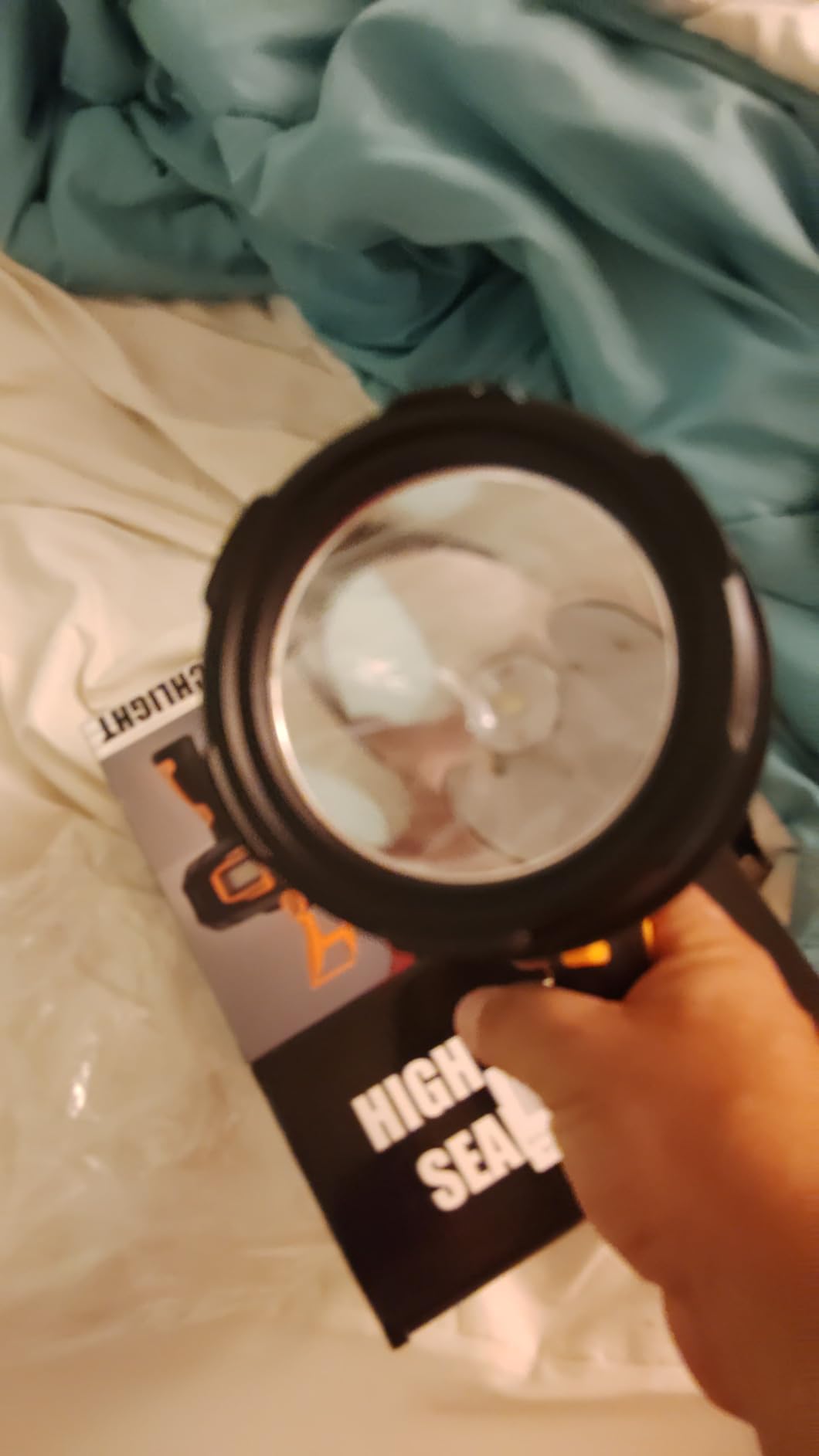 LBE Rechargeable Spotlight, Super Bright 2,000,000 Lumens Led Flashlight Handheld Spot Lights Outdoor with Cob Light, Long Lasting Large Spotlight for Hunting Boating Camping customer photo 1