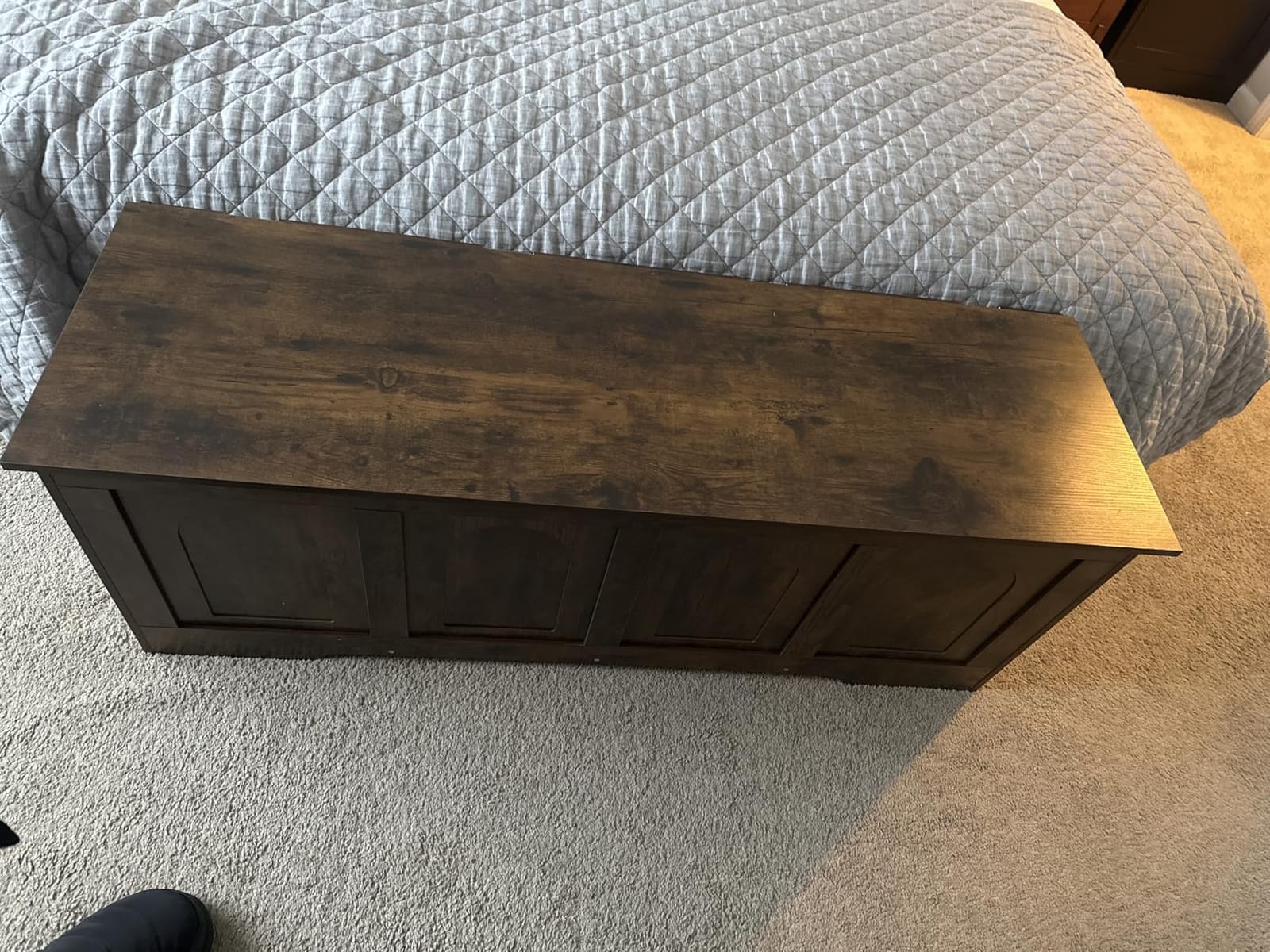 DINZI LVJ Storage Chest, Wooden Toy Box, Rustic Brown 47.2