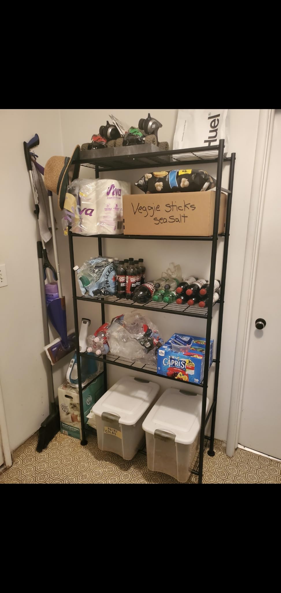 Sakugi Storage Shelves - 5 Tier Shelf Organizer, Heavy Duty Garage Shelving Unit with Leveling Feet, Stable Metal Shelves Organizer for Pantry, Kitchen and Closet, 33.0