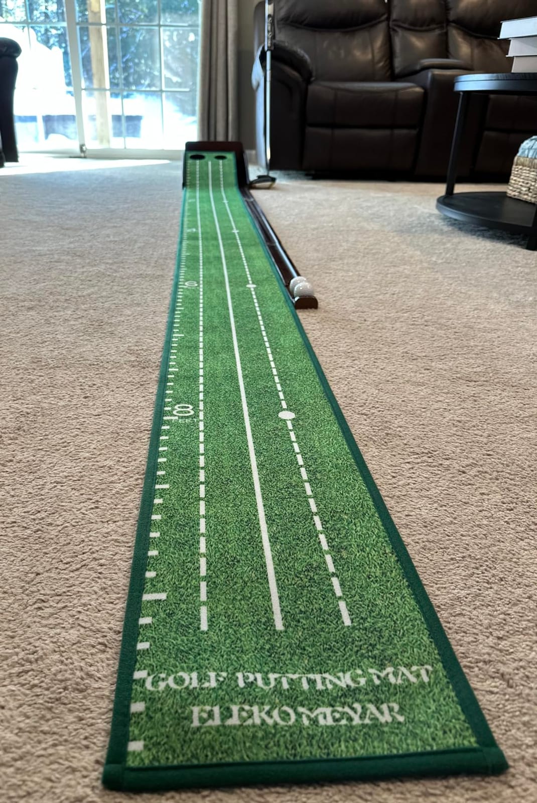 Putting Green Putting matt for Indoors Golf Putting Mat - Indoor Putting with Ball. Putting matt for Golf Practice, Portable and Easy to Clean. Great Gift customer photo 1