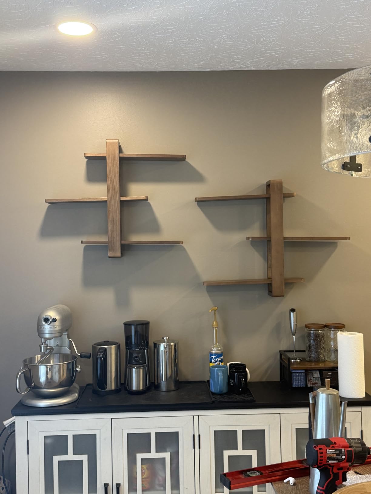 SUMGAR Floating Shelves for Wall Walnut Shelf Unit Mid Century Modern Decor customer photo 1