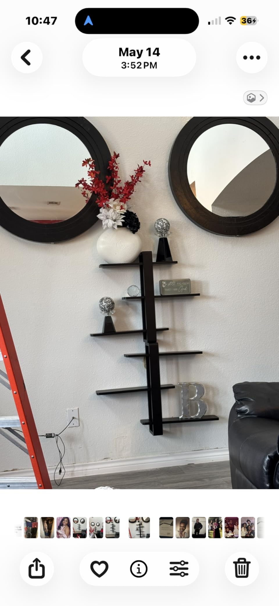 SUMGAR Floating Shelves for Wall Walnut Shelf Unit Mid Century Modern Decor customer photo 2