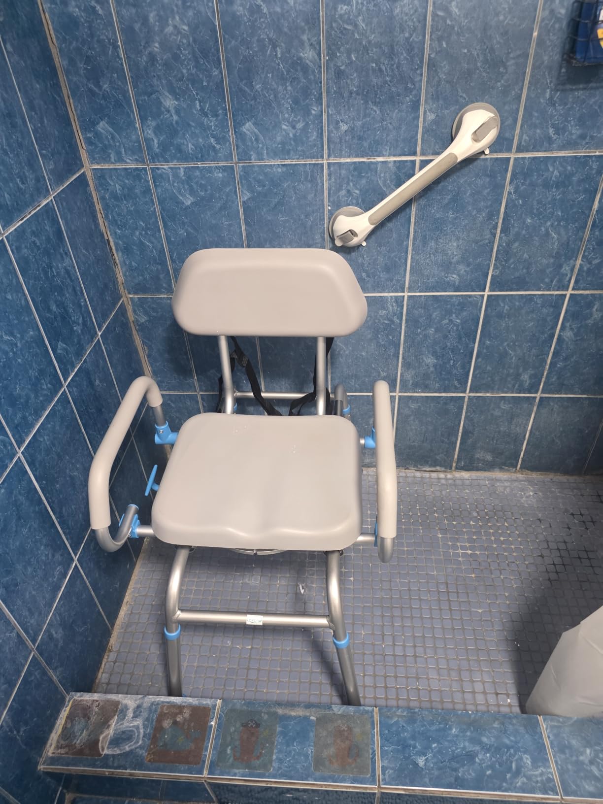 Loyoda Sliding Shower Chair Tub Transfer Bench for Bathtub, Blue, Larger customer photo 2