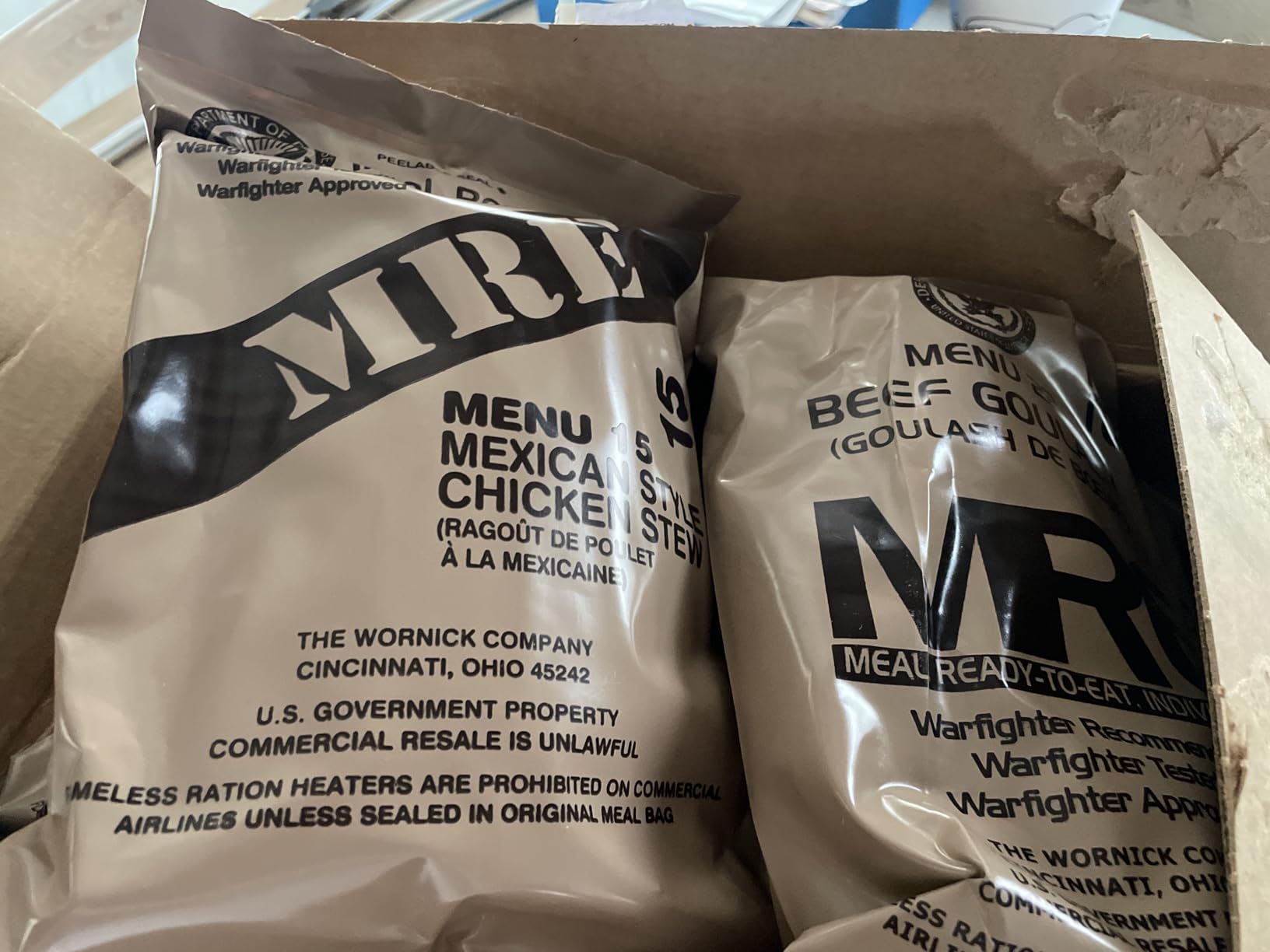 MRE Meals Ready to Eat A Or B case 2025, 2026 inspection. | Genuine Military Spec | Long Shelf Life | No Refrigeration Needed customer photo 1