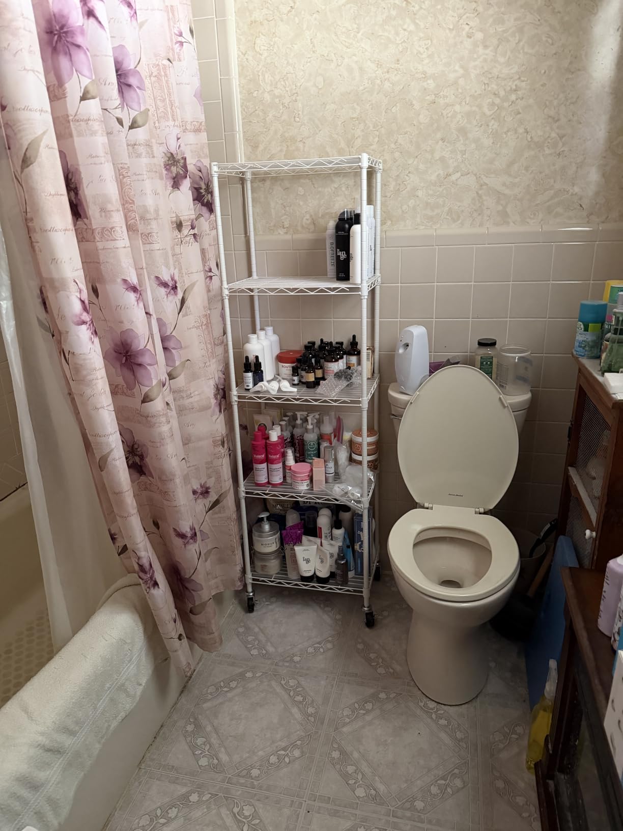 Golpart Small Shelves Storage Wire Metal Adjustable Shelf Unit with Wheels customer photo 2