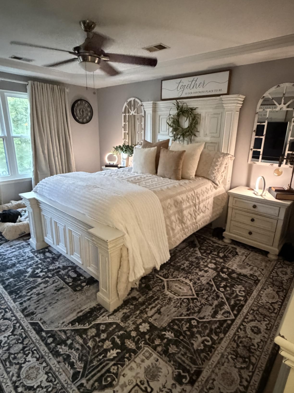 Bedsure Tufted Boho Comforter Set Oversized King - Beige Boho Bed Set, GentleSoft™ 3 Pieces Farmhouse-Style Embroidery Bedding, Gifts for Woman, Soft Jacquard Kids' Comforter for All Seasons customer photo 1