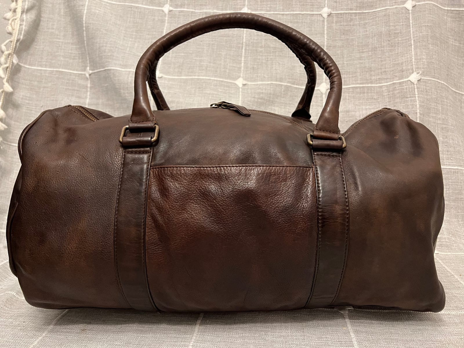Handmade Genuine Leather Weekender Bag for Men - Vintage Duffle Luggage customer photo 1