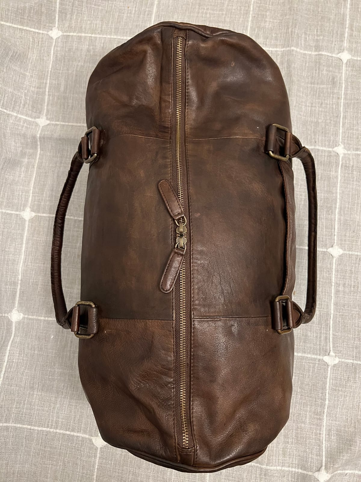 Handmade Genuine Leather Weekender Bag for Men - Vintage Duffle Luggage customer photo 2