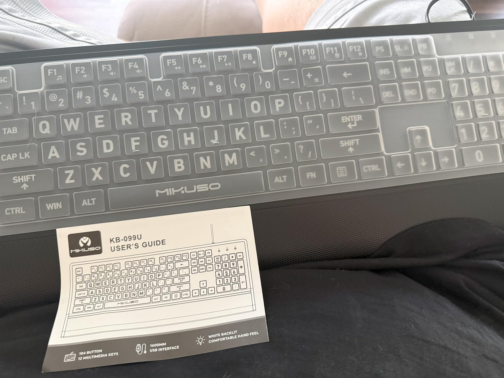 Large Print Backlit Keyboard, Wired USB for Seniors & Low Vision | 4X larger high contrast letter, white LED backlight, ergonomic wrist rest, dustproof cover, for elder & visually impaired customer photo 2