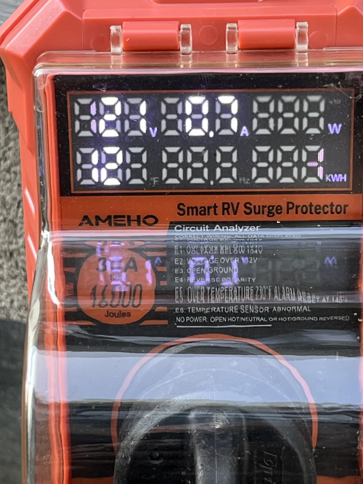 RV Surge Protector 30 Amp, 16000J with Smart Auto Shutoff – Waterproof – LED Large Screen Real-Time Circuit Analyzer for Camper & Travel Trailer customer photo 1