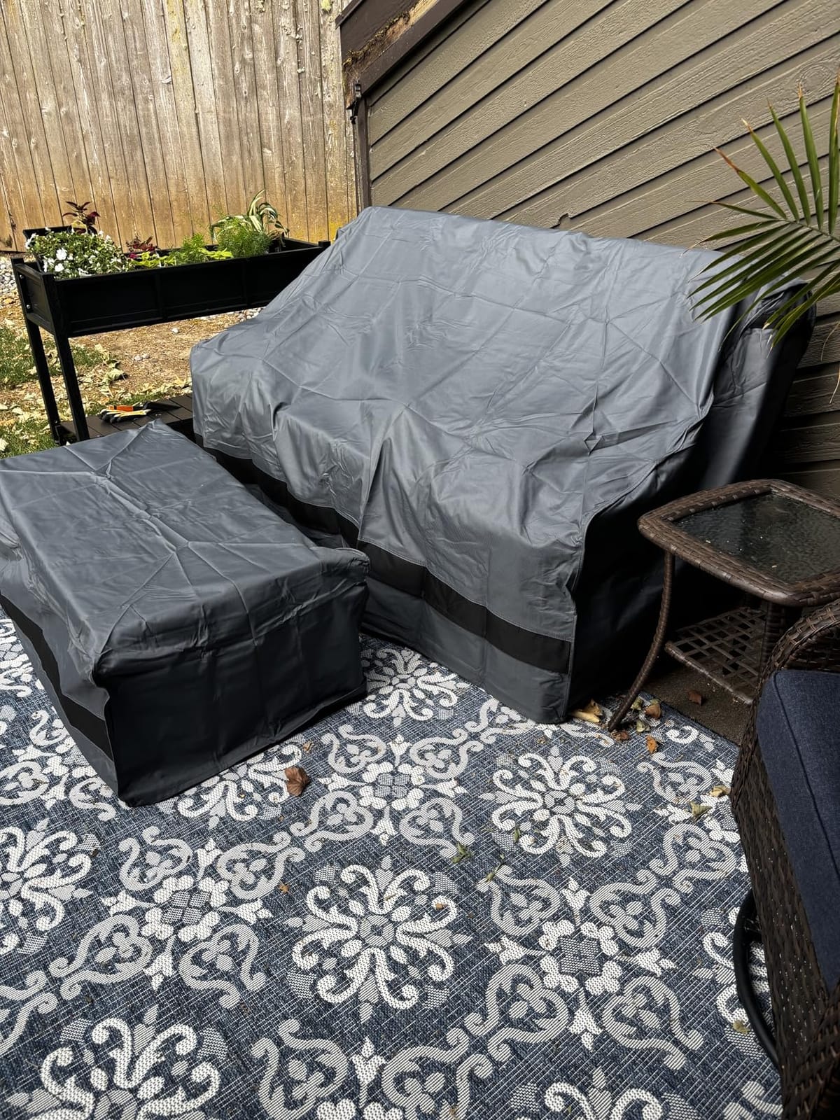 loriano Patio Furniture Cover Set Waterproof 4 Piece Grey Large customer photo 1