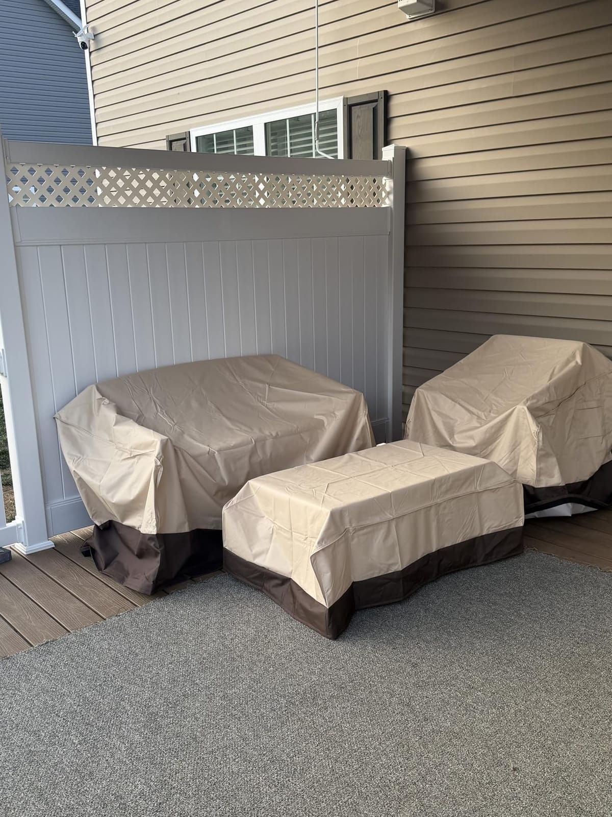 loriano Patio Furniture Cover Set Waterproof 4 Piece Grey Large customer photo 2