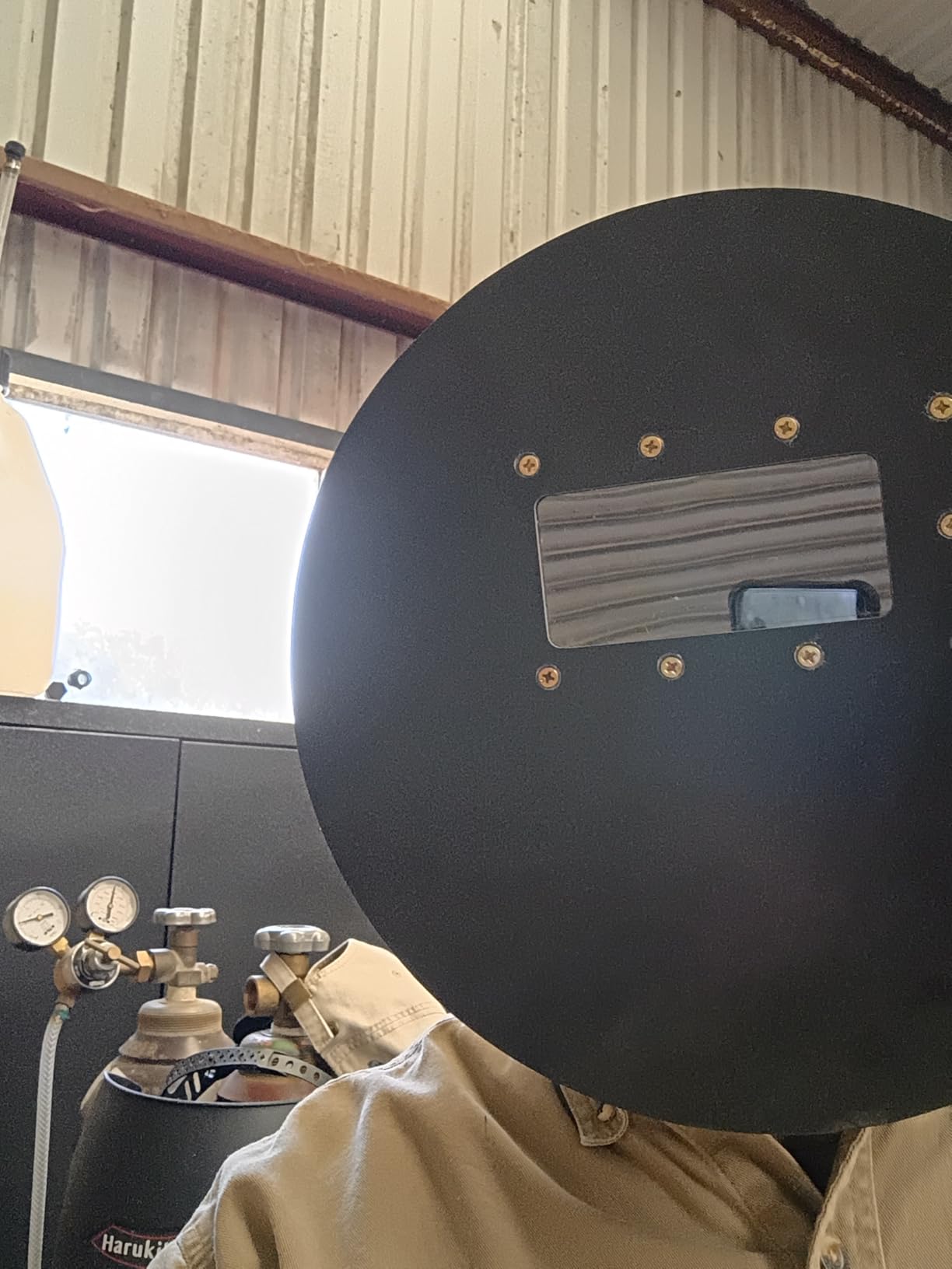 Pancake Welding Hood Helmet, Out-of-The-Box Right-Handed Pancake Welding Helmet, Made of Special fire-Resistant Materials, Reduce Head Pressure and Wear Comfortably customer photo 2