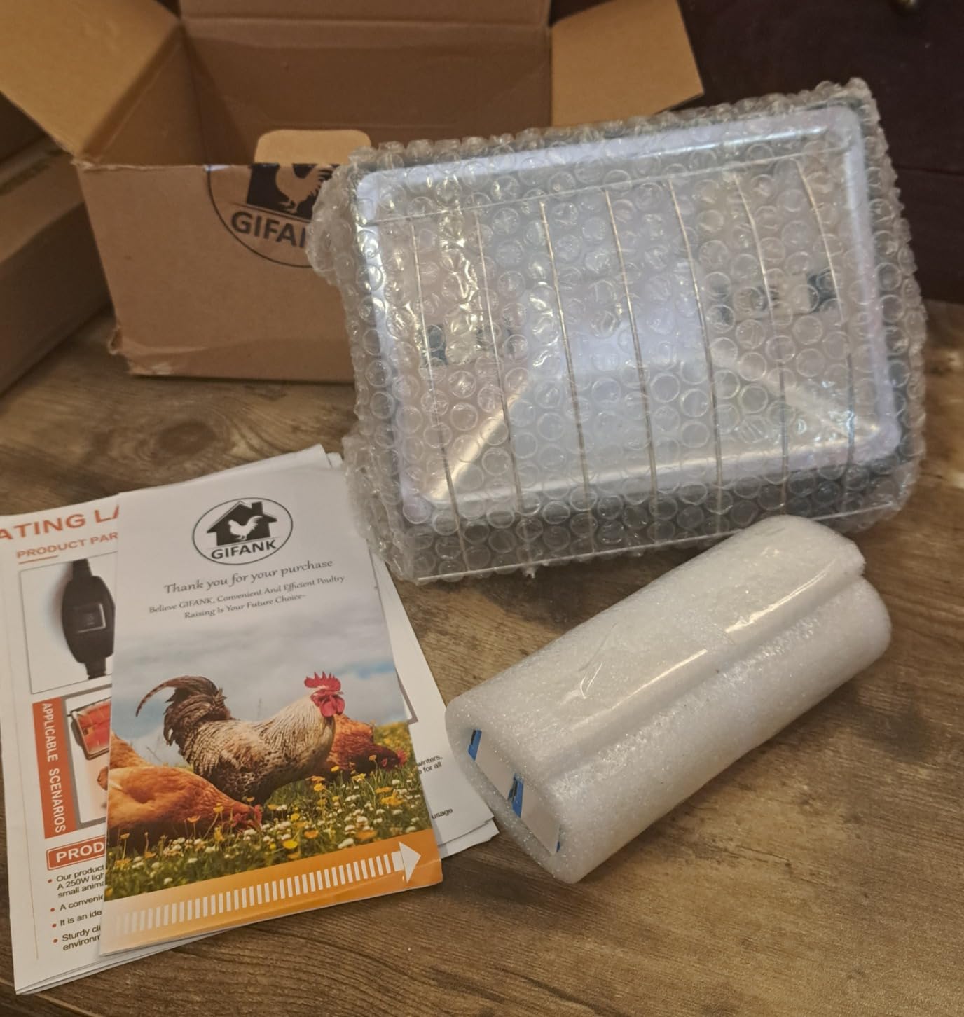 Chicken Coop Heater Lamp 250W Winter Hanging Heat Lamp for Chickens Incubators Temperature Adjustable Chicken Brooder Heating Heaters for Dog Kennel Poultry House customer photo 2