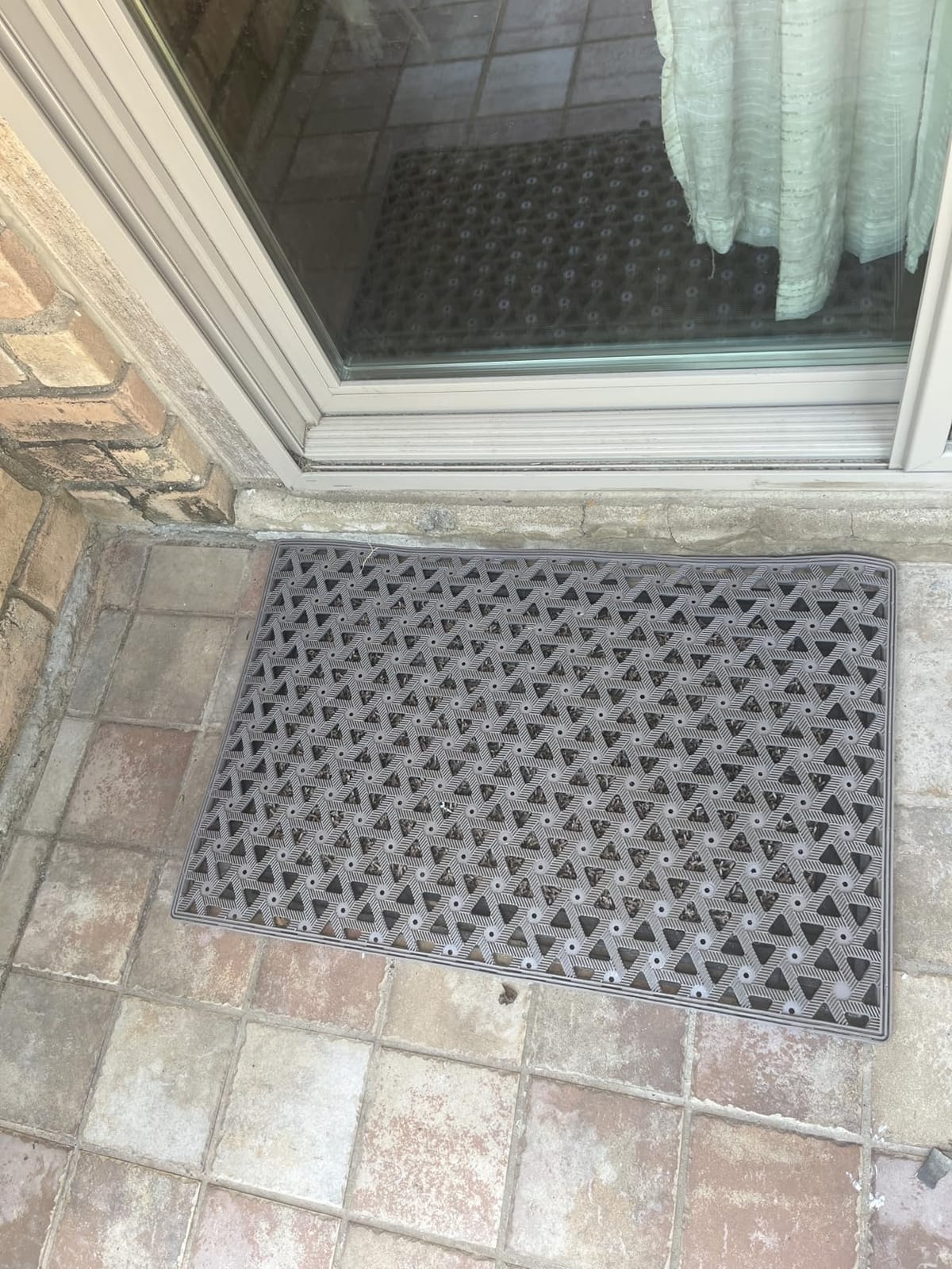 DEXI Front Door Mat Outside Entrance Rubber Floor Doormat, 32x48 Black customer photo 2