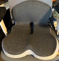 MYFAMIREA Truck Seat Cushion, Memory Foam Trucker Seat Cushion for Truck Driver Long Sitting with Adjustable Strap, Back Support and Pain Relief for Trucker Driving Office Chair and Pain, Dark Gray customer photo 2