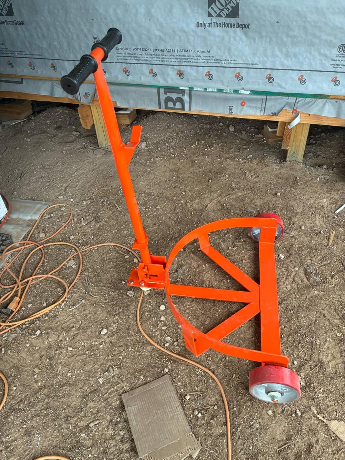 55 Gallon Drum Dolly Heavy Duty, 1200 lbs Capacity Barrel Cart with Adjustable Handle & Locking Caster, Low Profile Steel Drum Truck for Industrial, Warehouse, Workshop Use-Yellow customer photo 2