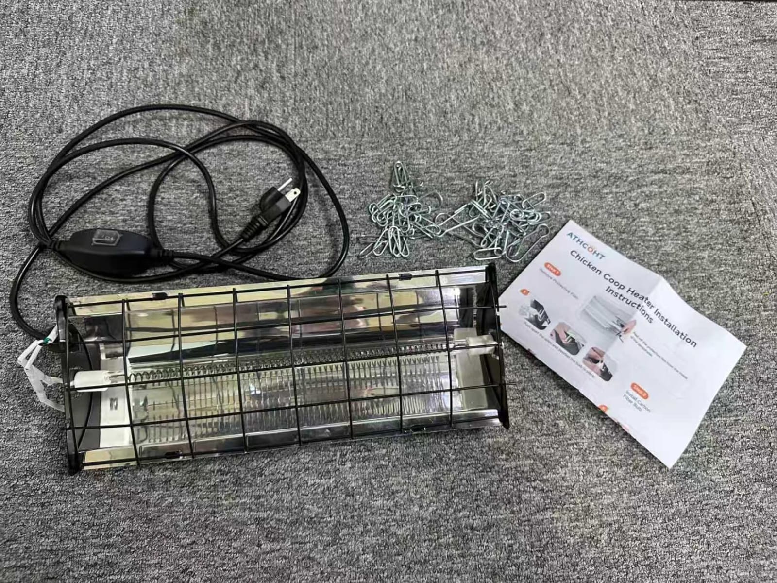 400W Heat Lamp for 60 Chickens Upgraded 12000H Large Chicken Coop Brooder Heater Carbon Fiber Bulb Waterproof Adjustable 2 Mode Temp Safe Design for Chicks Poultry Pets (Large) customer photo 1