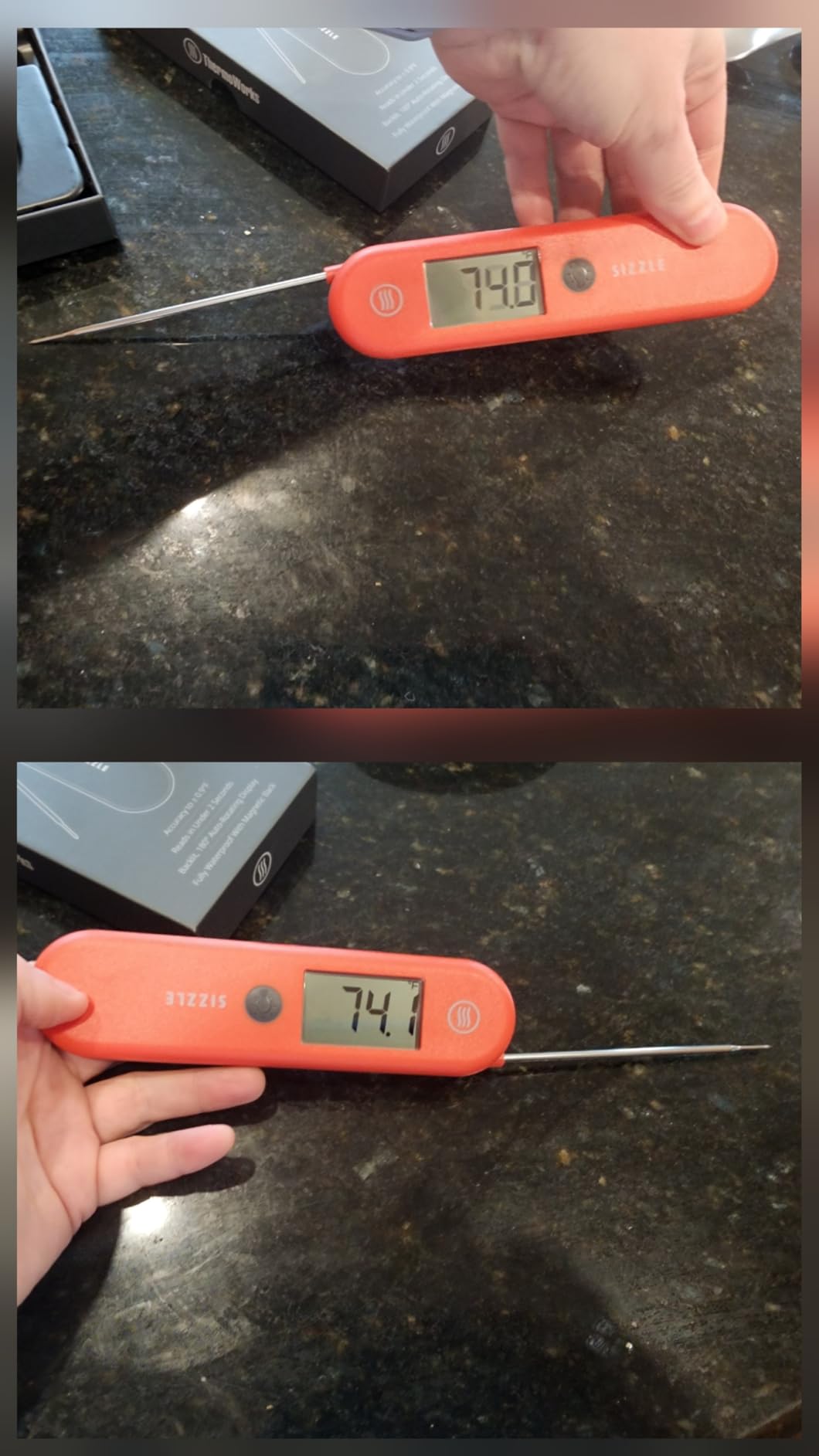 ThermoWorks Sizzle - Digital Meat Thermometer - 2-Second Waterproof, Red customer photo 2