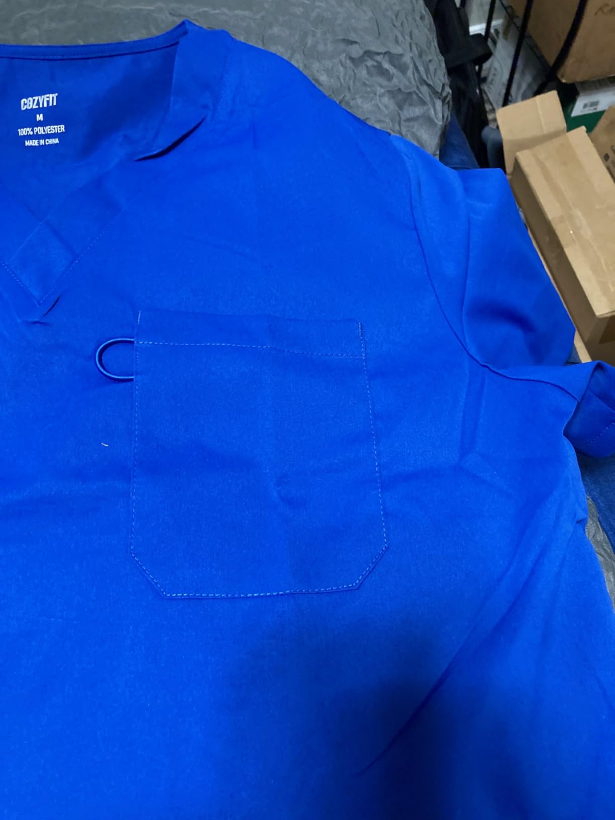 COZYFIT Scrubs for Men Set - V-Neck Top & Straight Leg Pants 11 Pockets customer photo 1