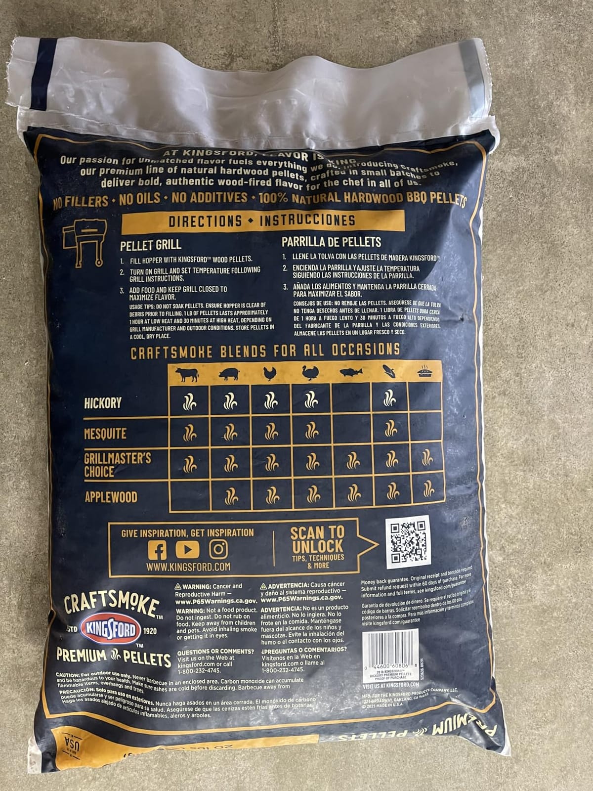 Kingsford Craftsmoke Premium Grilling Wood Pellets, Hickory BBQ Pellets for Grilling, 100% Natural Hardwood, 20 pounds customer photo 2