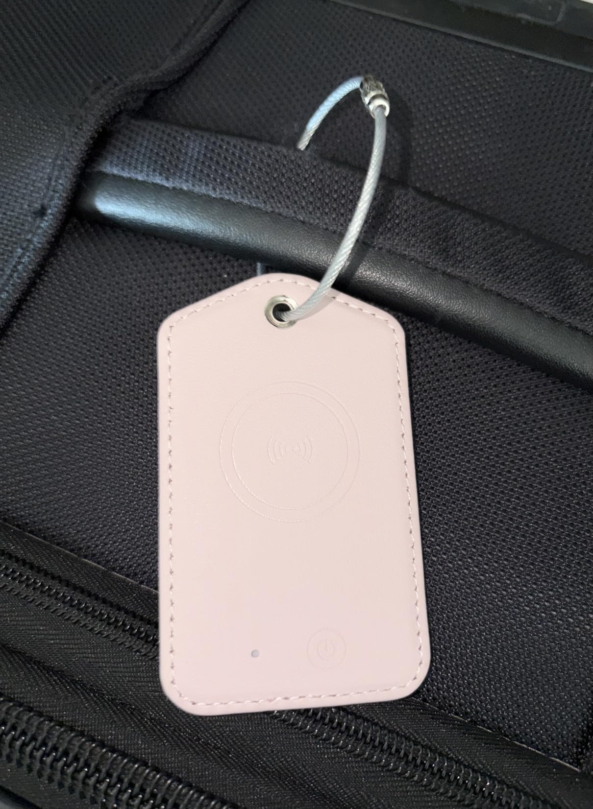 Luggage Tags, Works with Apple Find My, Leather Suitcase Tag, Rechargeable customer photo 1