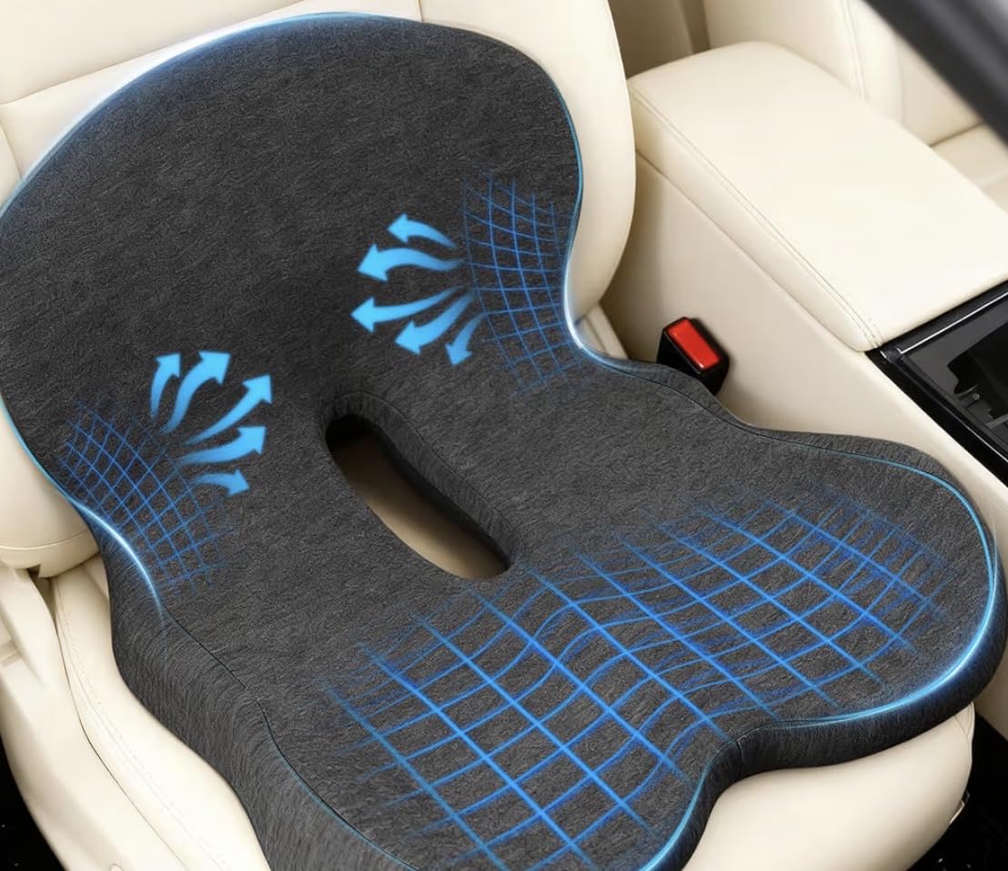Denchy Memory Foam Car Seat Cushion with Back Support, Truck Driver Cushion customer photo 1