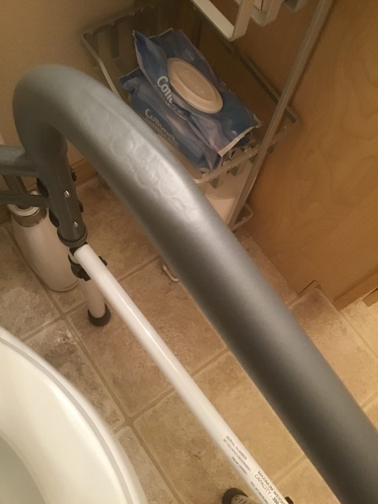 Vaunn Medical Adjustable Toilet Safety Rail for Seniors, Foldable Toilet Safety Frame for Elderly Adults, Bathroom Grab Bar Handle, Toilet Handle for Elderly & Disabled, Free-Standing (Gray) customer photo 1