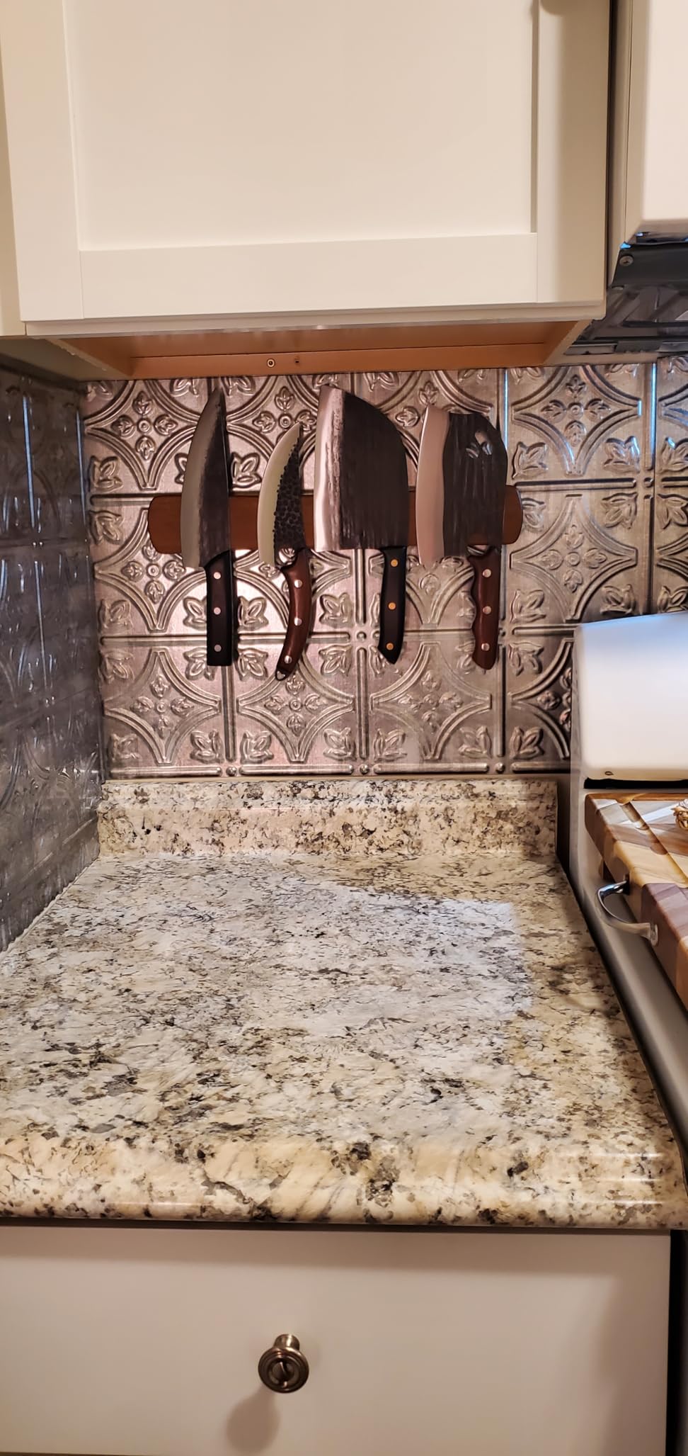Magnetic Knife Holder, 16 Inch Acacia Wood Knife Strip for Wall or Fridge | Fridge Magnetic or Screw-Mounted, Strong Magnet Secures Knives, Space-Saving, Kitchen Knife Storage customer photo 1