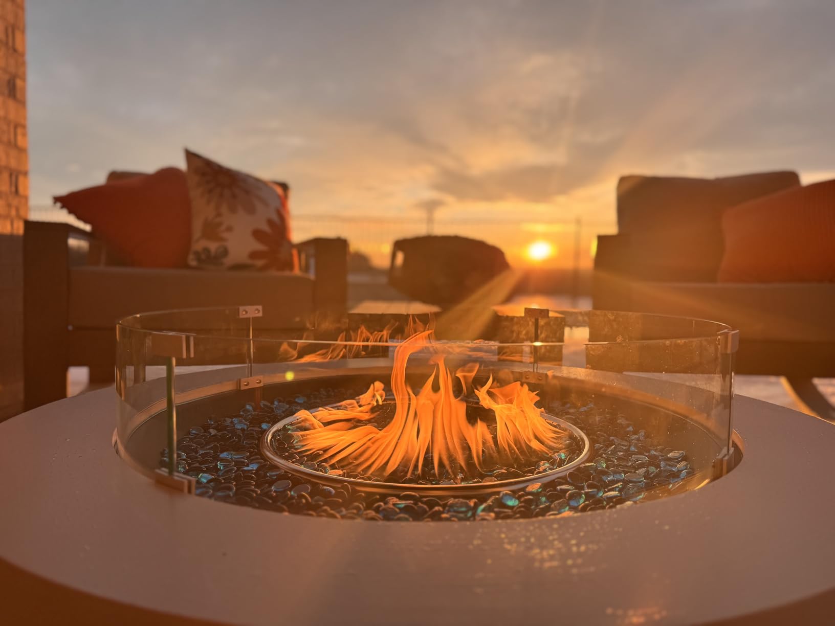UPHA 56-inch Outdoor Propane Gas Fire Pit Table, Grey customer photo 2